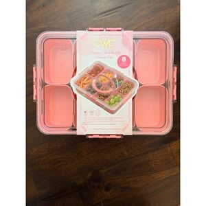 Cook With Color Pink Glitter On-The-Go Snack Box 8 Compartment Organizer